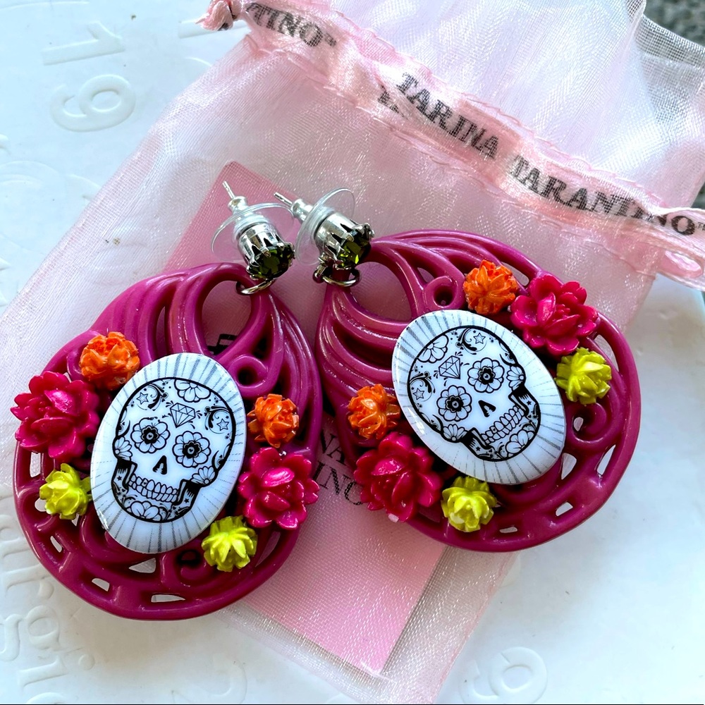 Tarina Tarantino sugar skull earrings